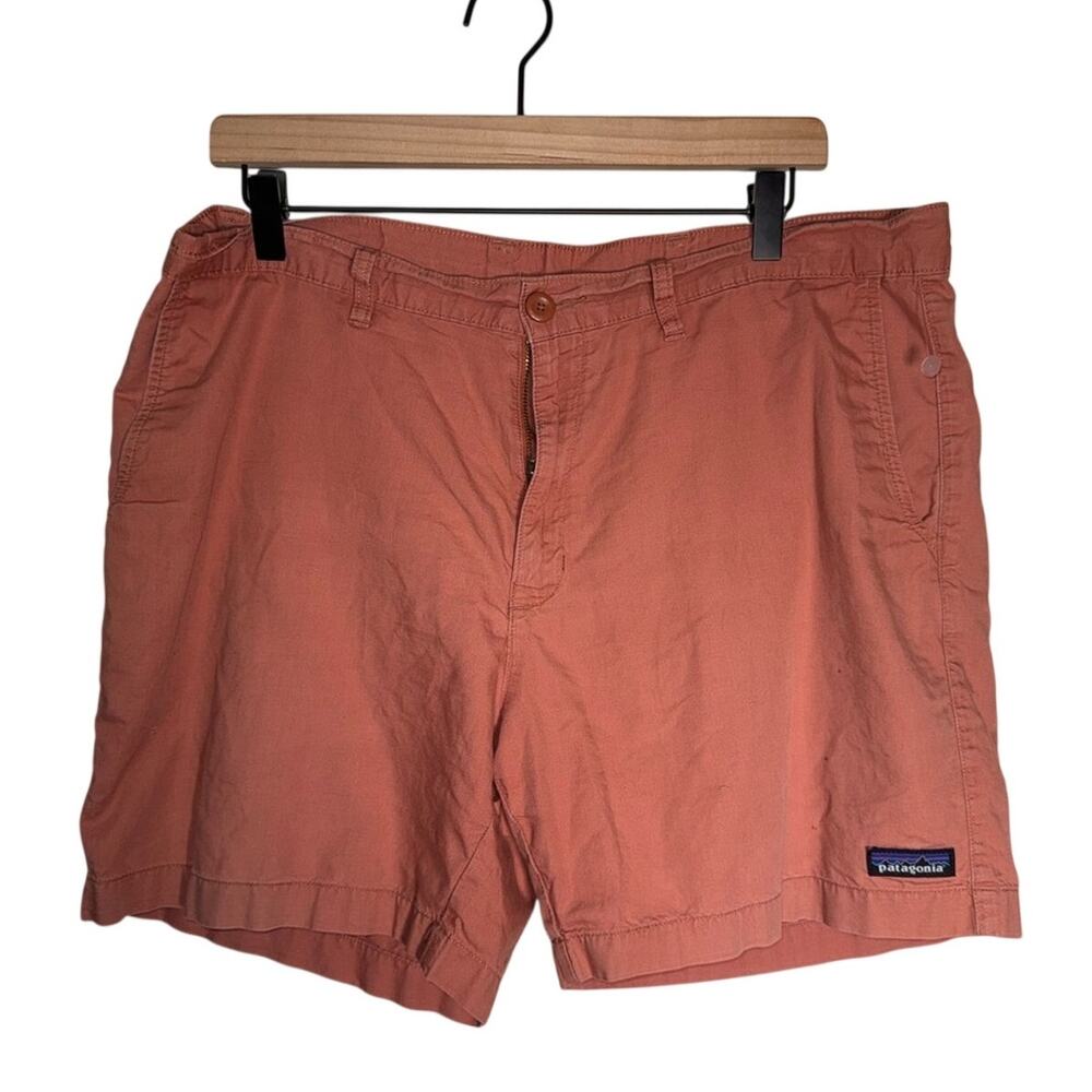 PATAGONIA gorpcore organic cotton rust color lightweight summer chino shorts 35